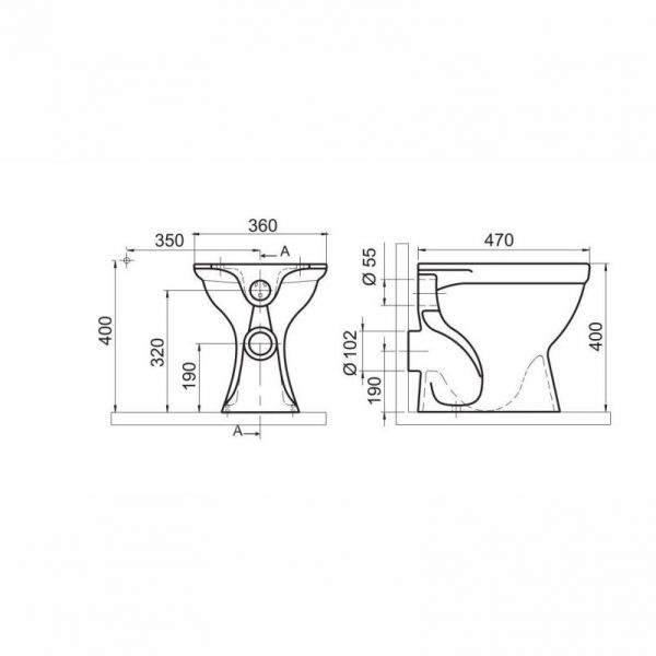 Wc školjka samostojeća P-type - Image 2