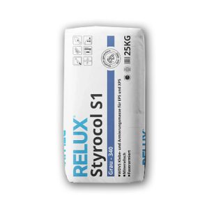 Ljepilo za EPS Styrocol S1 sivo s vlaknima Relux, 25 kg