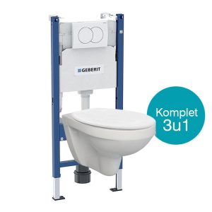 Ugradbeni komplet toalet Geberit Duofix Basic sa visećom WC školjkom Atlas rimless