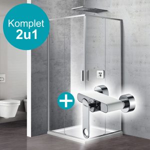 Tuš kabina Flow 90 sa miješalicom za tuš EMDE White Square