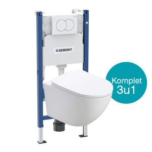 Ugradbeni komplet toalet Geberit Duofix Basic sa visećom WC školjkom Optimo rimless