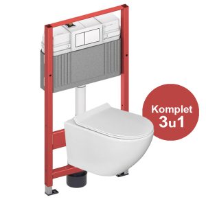 Ugradbeni komplet toalet Tece SET sa visećom WC školjkom Optimo rimless